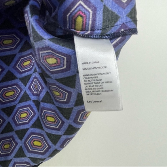 Kate Spade Saturday Geometric Spaghetti Strap Silk Blend Tank Top Size Small - Picture 3 of 5